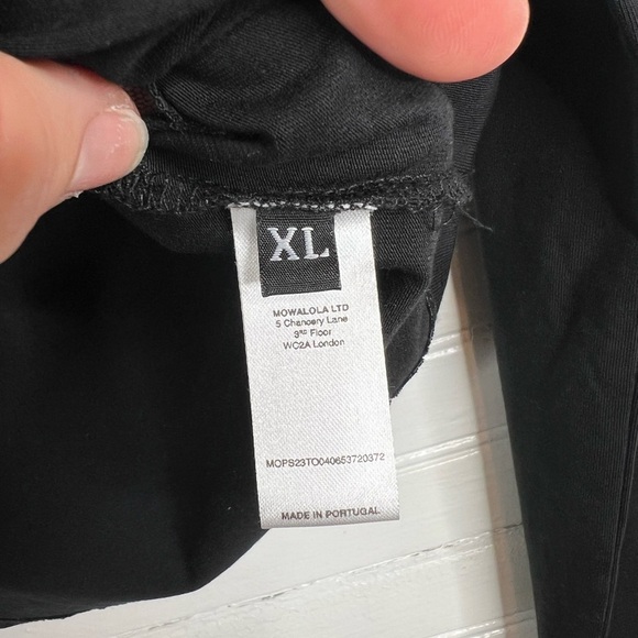 Mowalola Women's XL Black Long Sleeve Mesh Cut-Out Cropped Stretch Top Sm Flaw - Picture 8 of 12